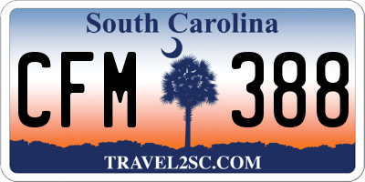 SC license plate CFM388