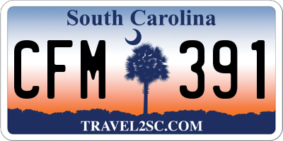 SC license plate CFM391