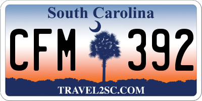 SC license plate CFM392