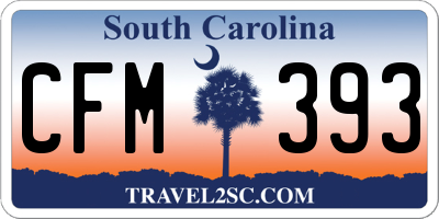SC license plate CFM393