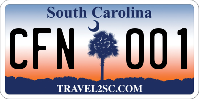 SC license plate CFN001