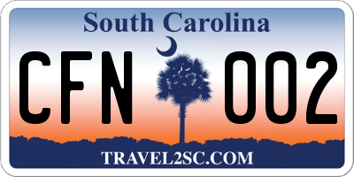 SC license plate CFN002