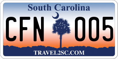SC license plate CFN005
