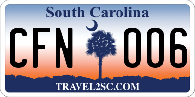 SC license plate CFN006