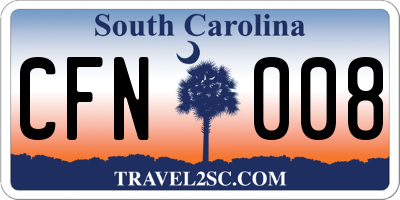 SC license plate CFN008