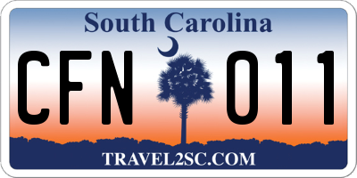 SC license plate CFN011