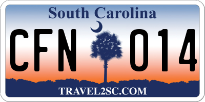 SC license plate CFN014