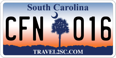 SC license plate CFN016