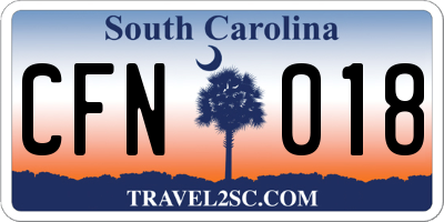 SC license plate CFN018