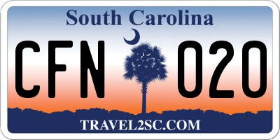 SC license plate CFN020