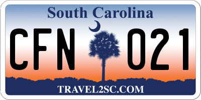 SC license plate CFN021