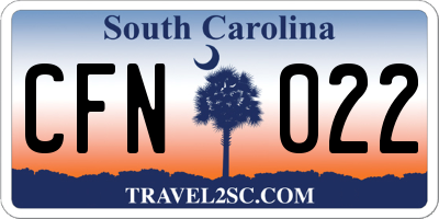 SC license plate CFN022