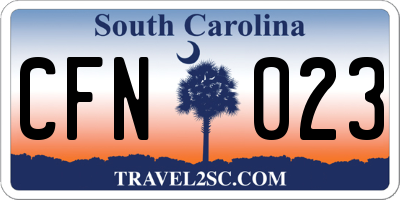 SC license plate CFN023