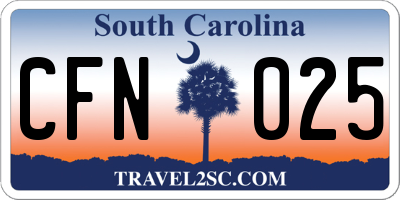 SC license plate CFN025