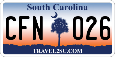 SC license plate CFN026