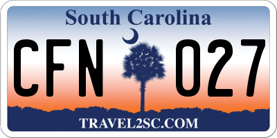 SC license plate CFN027