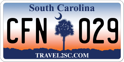 SC license plate CFN029