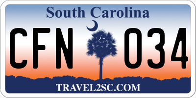 SC license plate CFN034