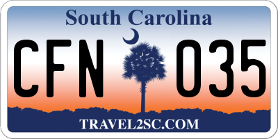 SC license plate CFN035
