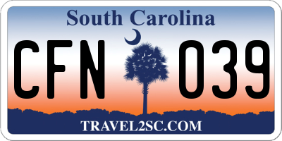 SC license plate CFN039
