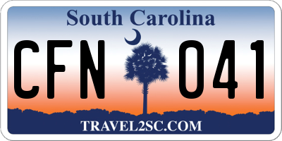 SC license plate CFN041