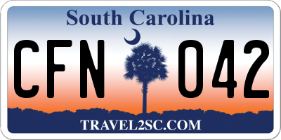 SC license plate CFN042