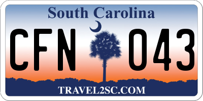 SC license plate CFN043