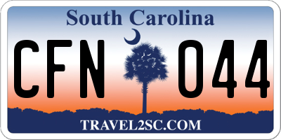 SC license plate CFN044