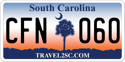 SC license plate CFN060