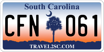 SC license plate CFN061
