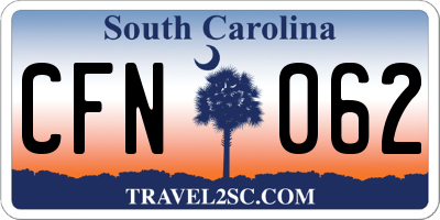 SC license plate CFN062