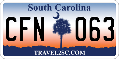 SC license plate CFN063
