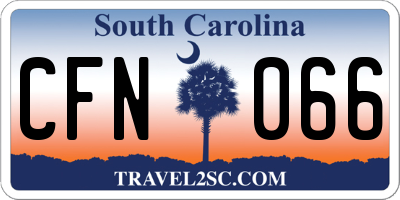 SC license plate CFN066