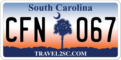 SC license plate CFN067