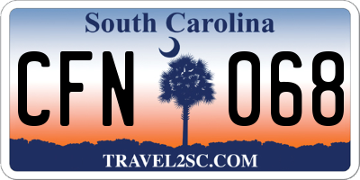 SC license plate CFN068