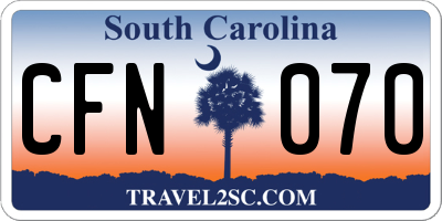SC license plate CFN070
