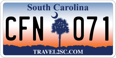 SC license plate CFN071