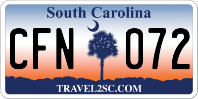 SC license plate CFN072