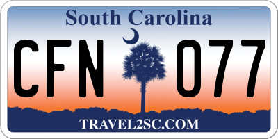 SC license plate CFN077