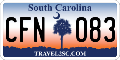 SC license plate CFN083