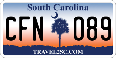 SC license plate CFN089