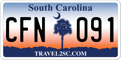 SC license plate CFN091