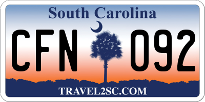SC license plate CFN092