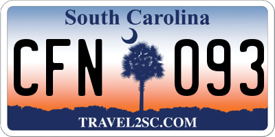 SC license plate CFN093