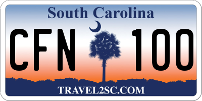 SC license plate CFN100