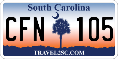 SC license plate CFN105