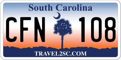 SC license plate CFN108
