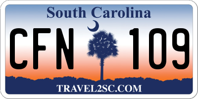 SC license plate CFN109
