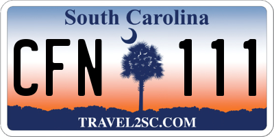 SC license plate CFN111