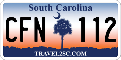 SC license plate CFN112